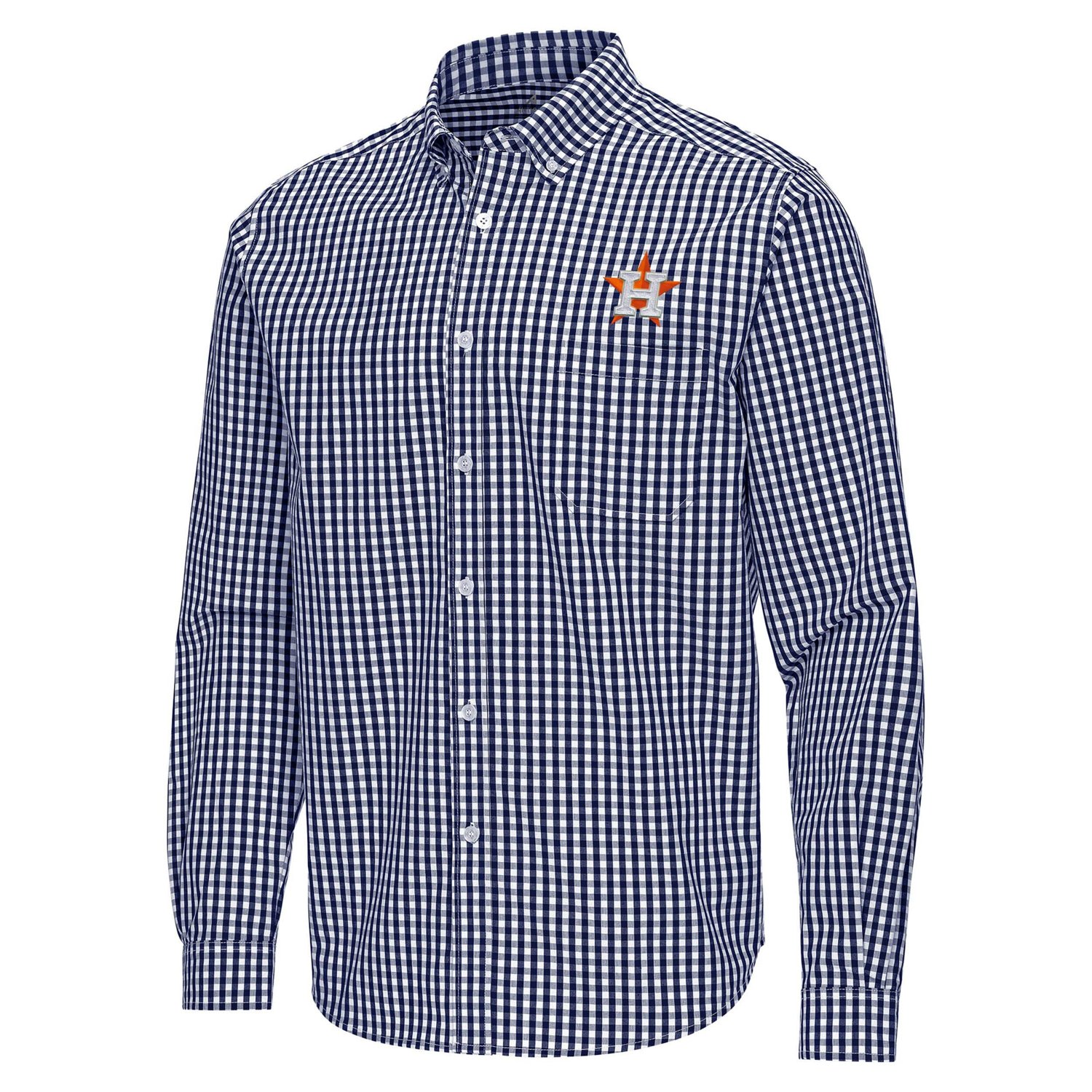 Antigua Houston Astros Ellis Woven Tri-Blend Button-Down Shirt - view number 2