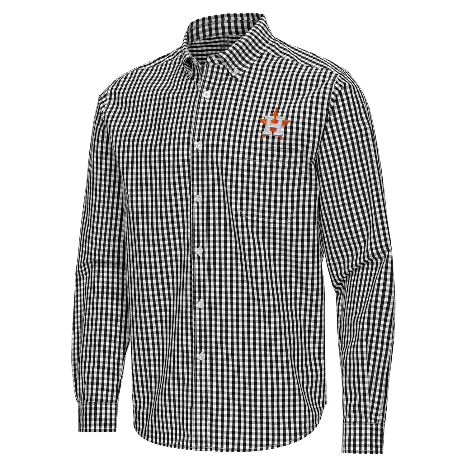 Antigua Houston Astros Ellis Woven Tri-Blend Button-Down Shirt