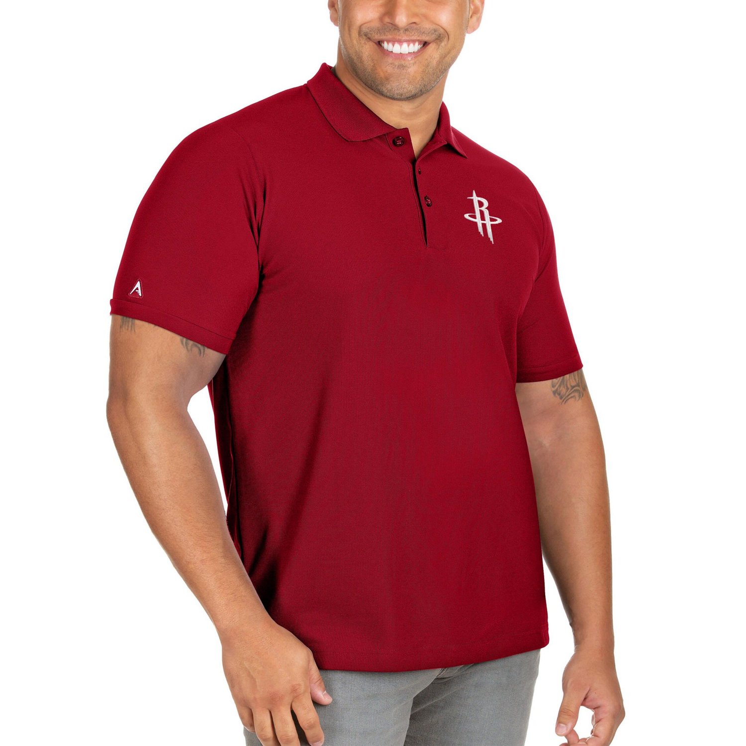 Antigua Houston Rockets Big  Tall Legacy Pique Polo - view number 1