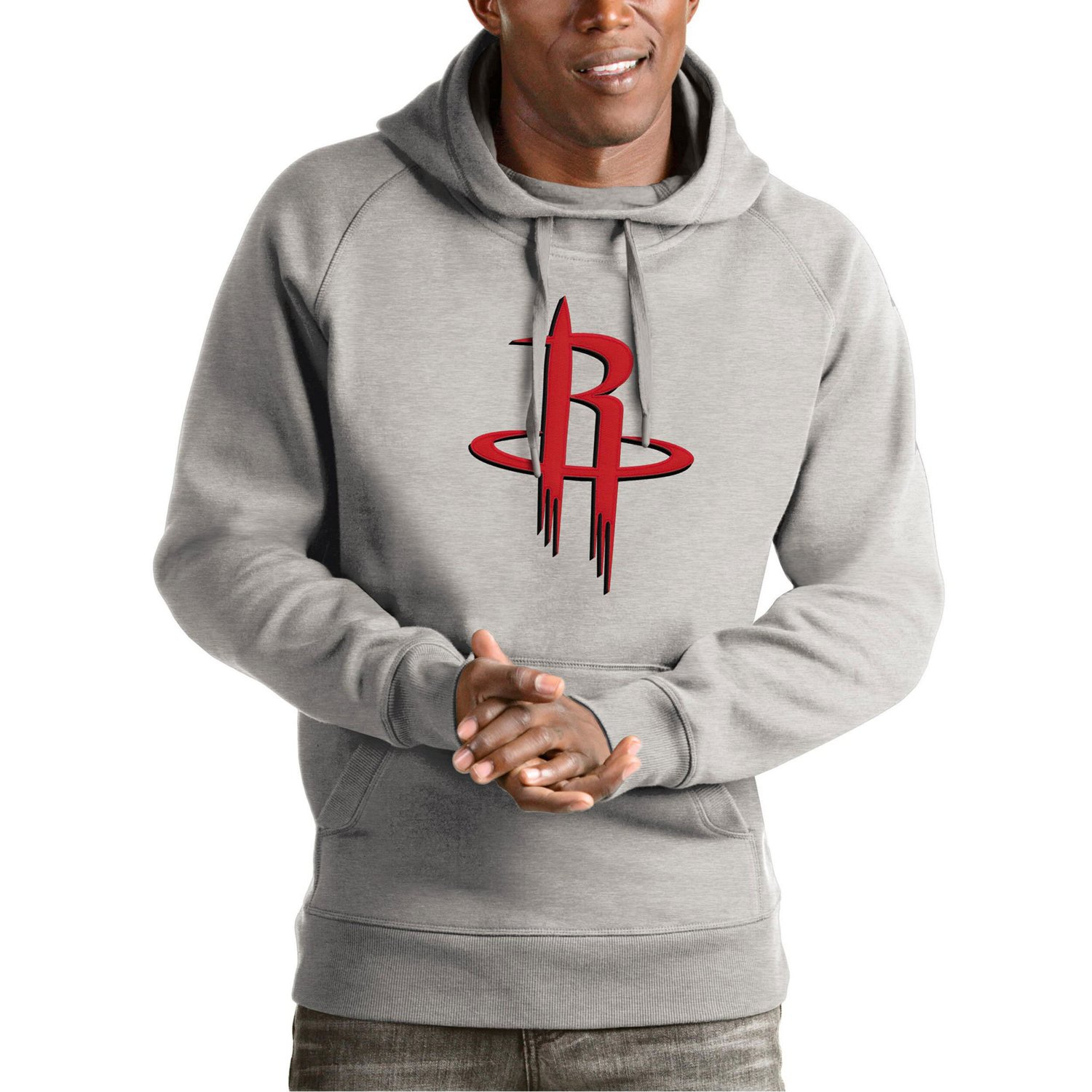Antigua Houston Rockets Team Logo Victory Pullover Hoodie