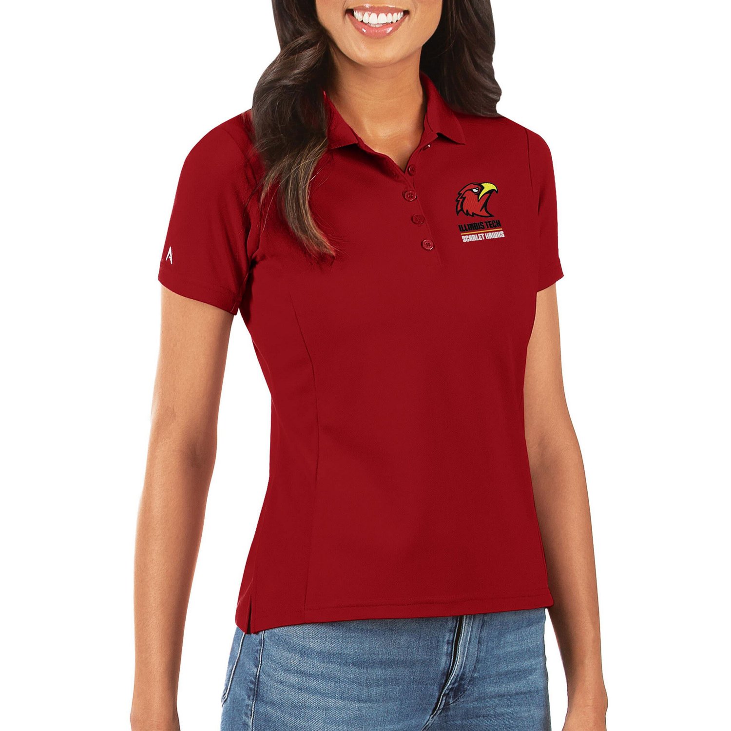 Antigua Illinois Tech Scarlet Hawks Legacy Pique Polo