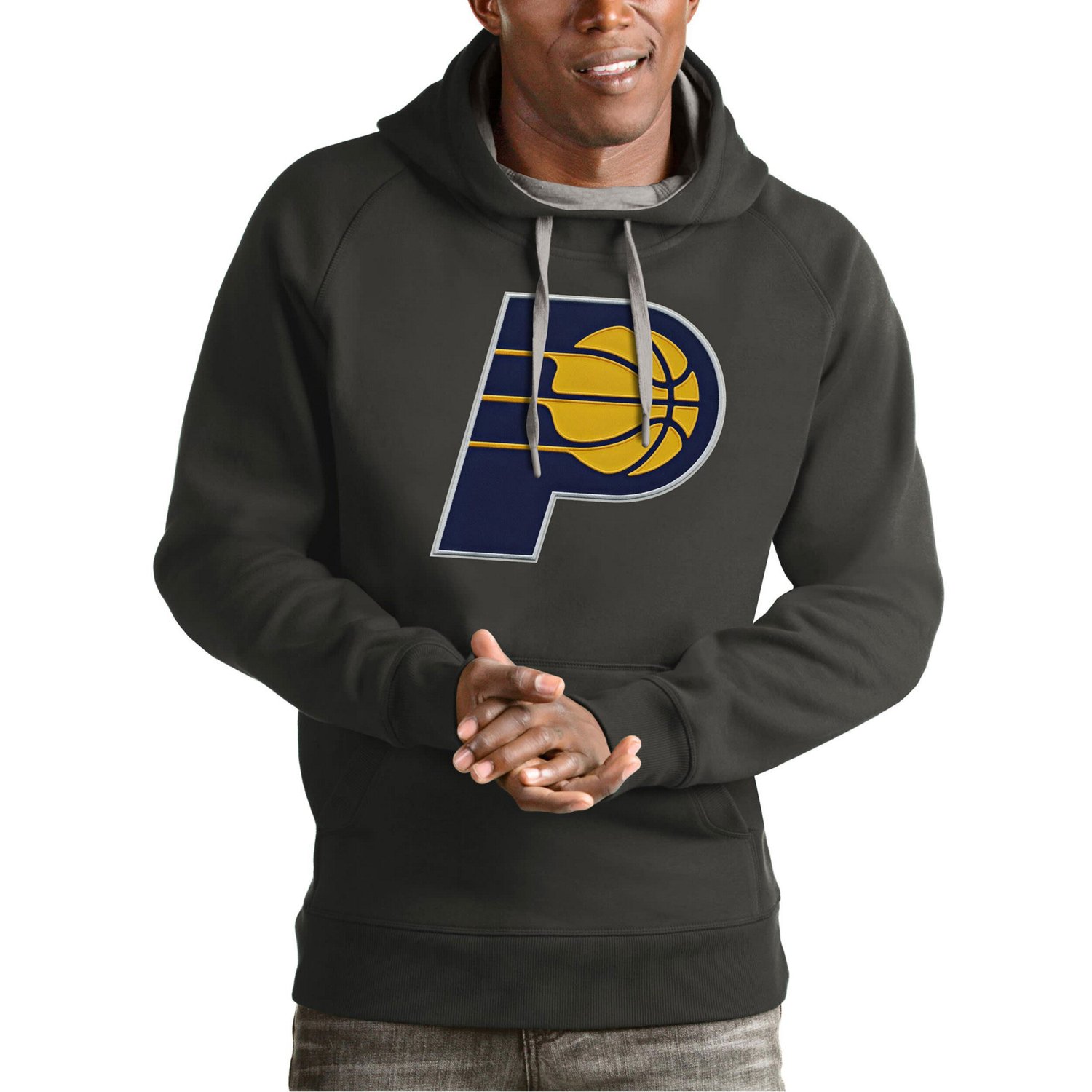 Antigua Indiana Pacers Team Logo Victory Pullover Hoodie                                                                         - view number 1