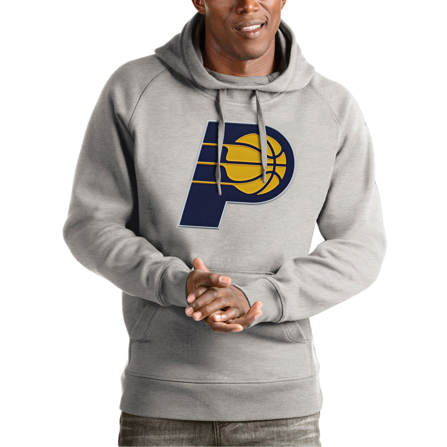 Antigua Indiana Pacers Team Logo Victory Pullover Hoodie                                                                         - view number 1