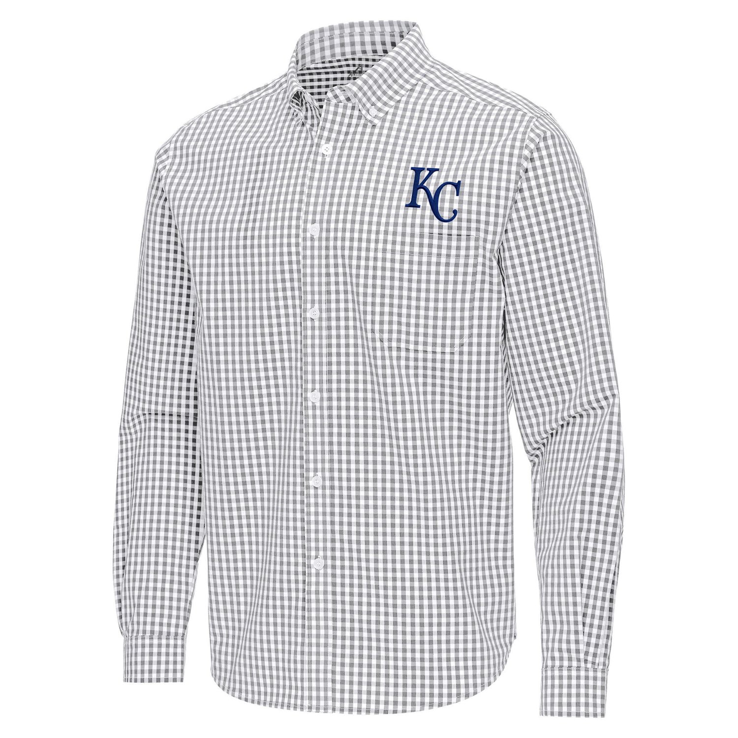 Antigua Kansas City Royals Ellis Woven Tri-Blend Button-Down Shirt