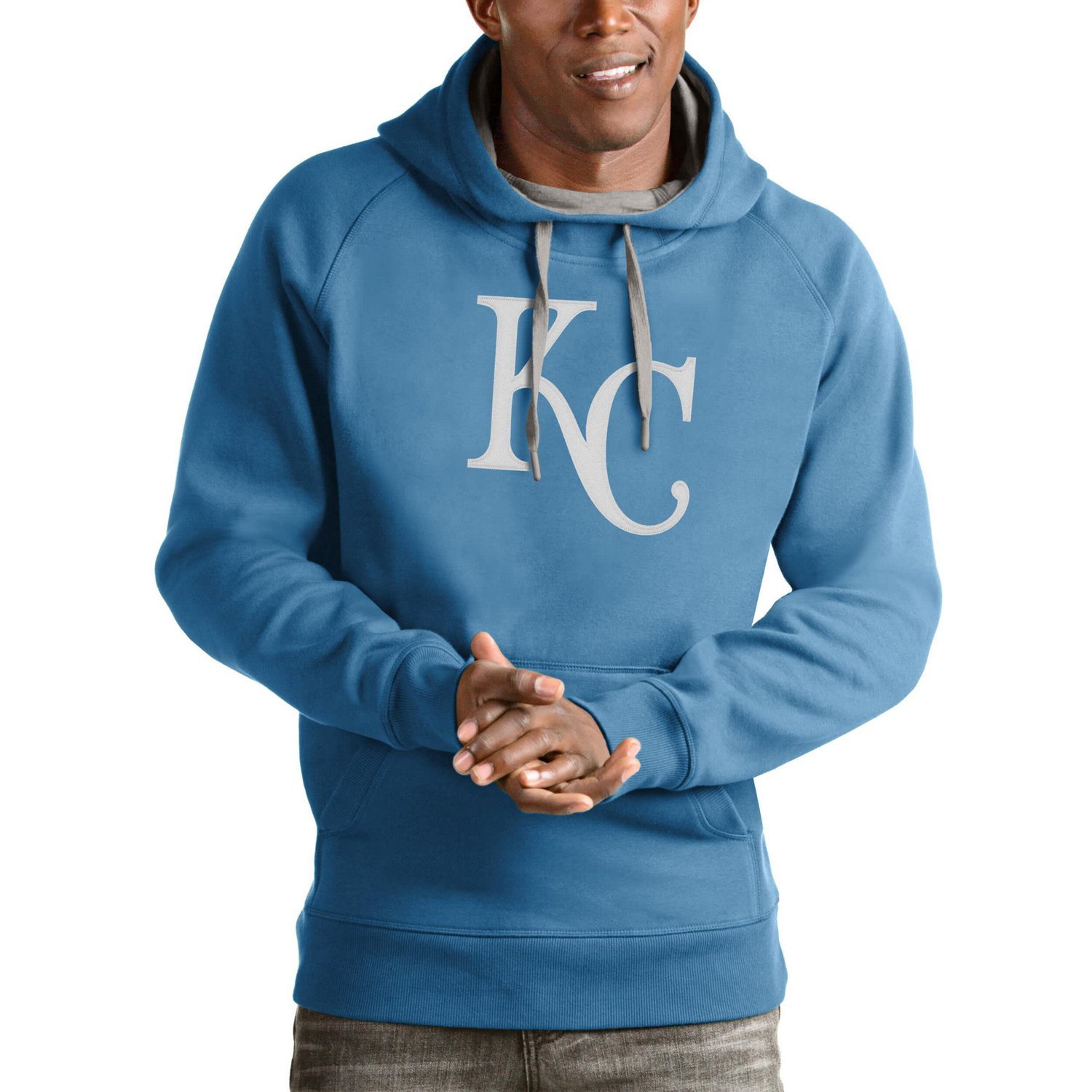 Antigua Kansas City Royals Victory Pullover Team Logo Hoodie