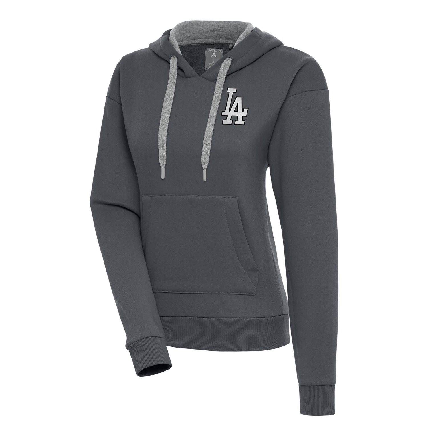Antigua Los Angeles Dodgers Brushed Metallic Victory Pullover Hoodie                                                             - view number 1