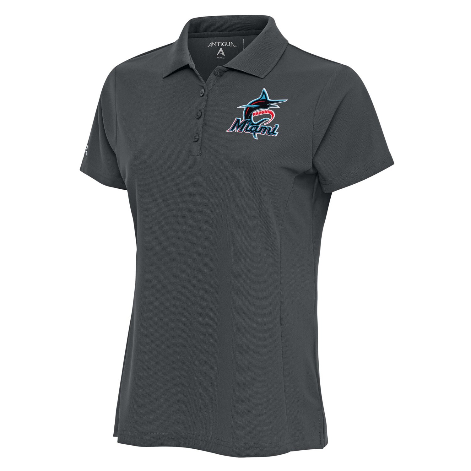 Antigua Miami Marlins Logo Legacy Pique Polo