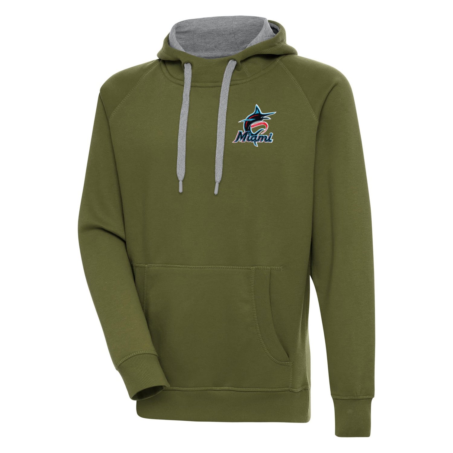 Antigua Miami Marlins Victory Pullover Hoodie