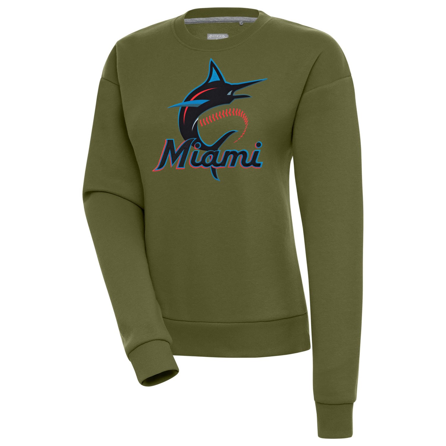 Antigua Miami Marlins Victory Pullover Sweatshirt                                                                                - view number 1
