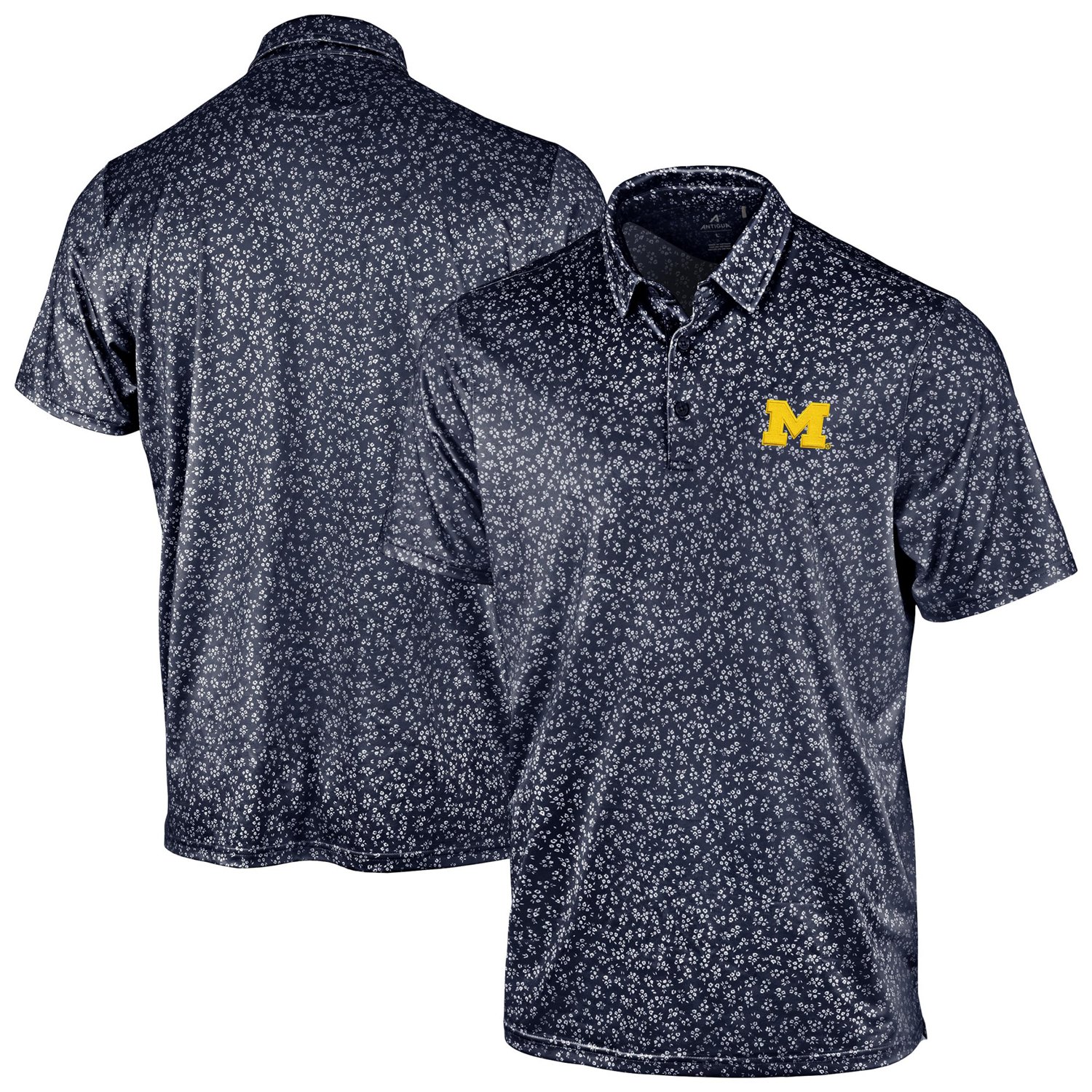 Antigua Michigan Wolverines Mono Floral Polo