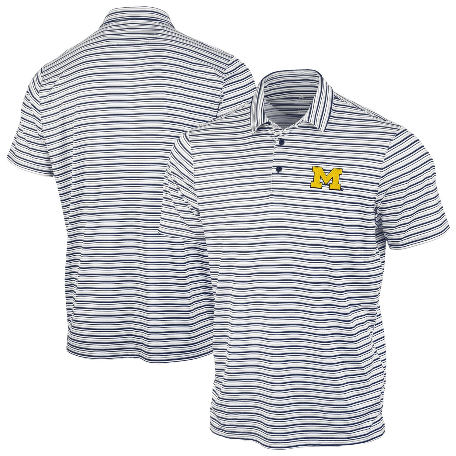 Antigua Michigan Wolverines Space Stripe Polo
