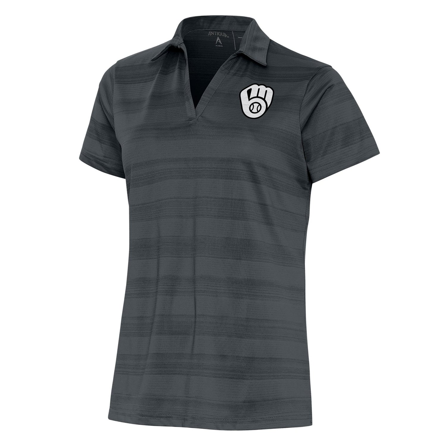 Antigua Milwaukee Brewers Brushed Metallic Compass Polo