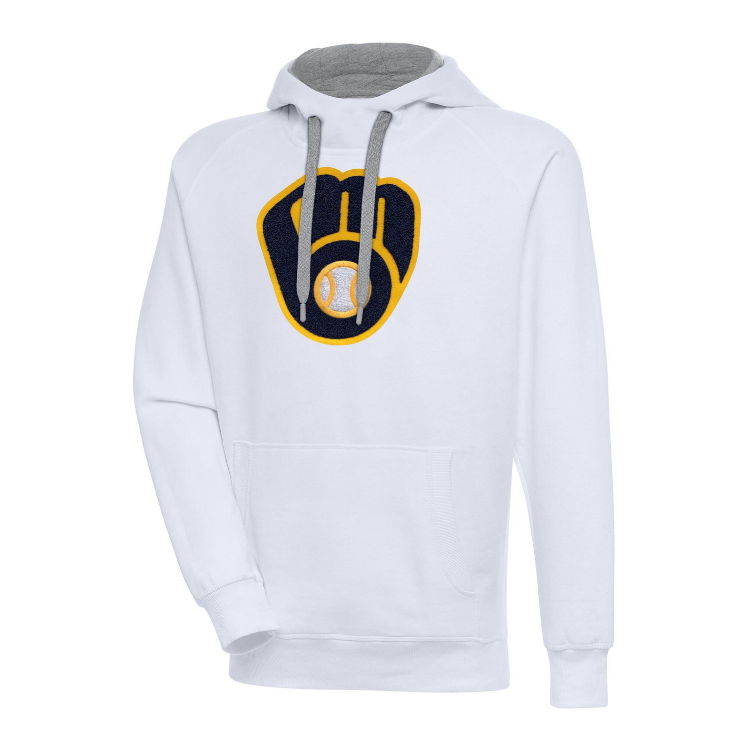 Antigua Milwaukee Brewers Victory Chenille Pullover Hoodie
