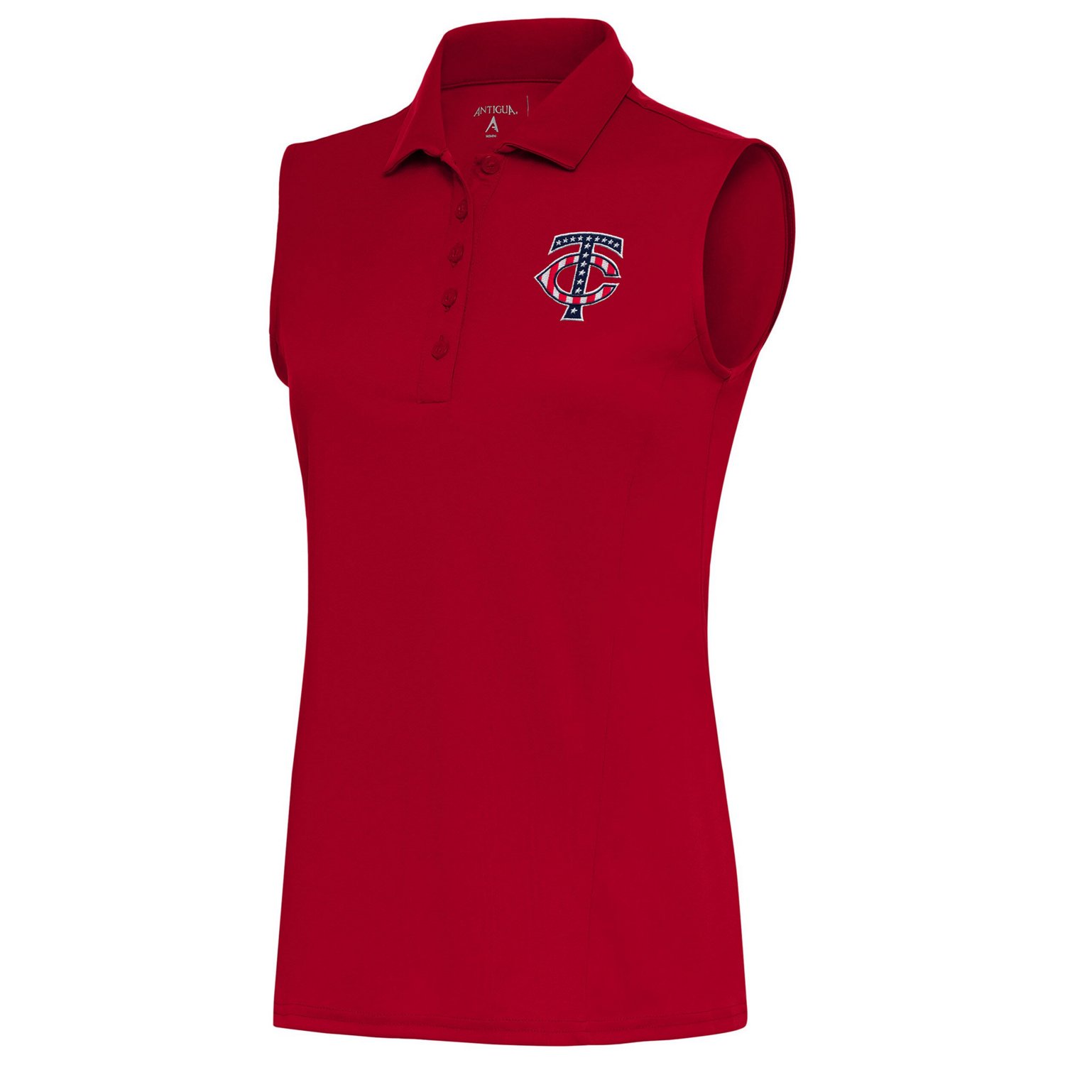 Antigua Minnesota Twins Patriotic Sleeveless Tribute Polo