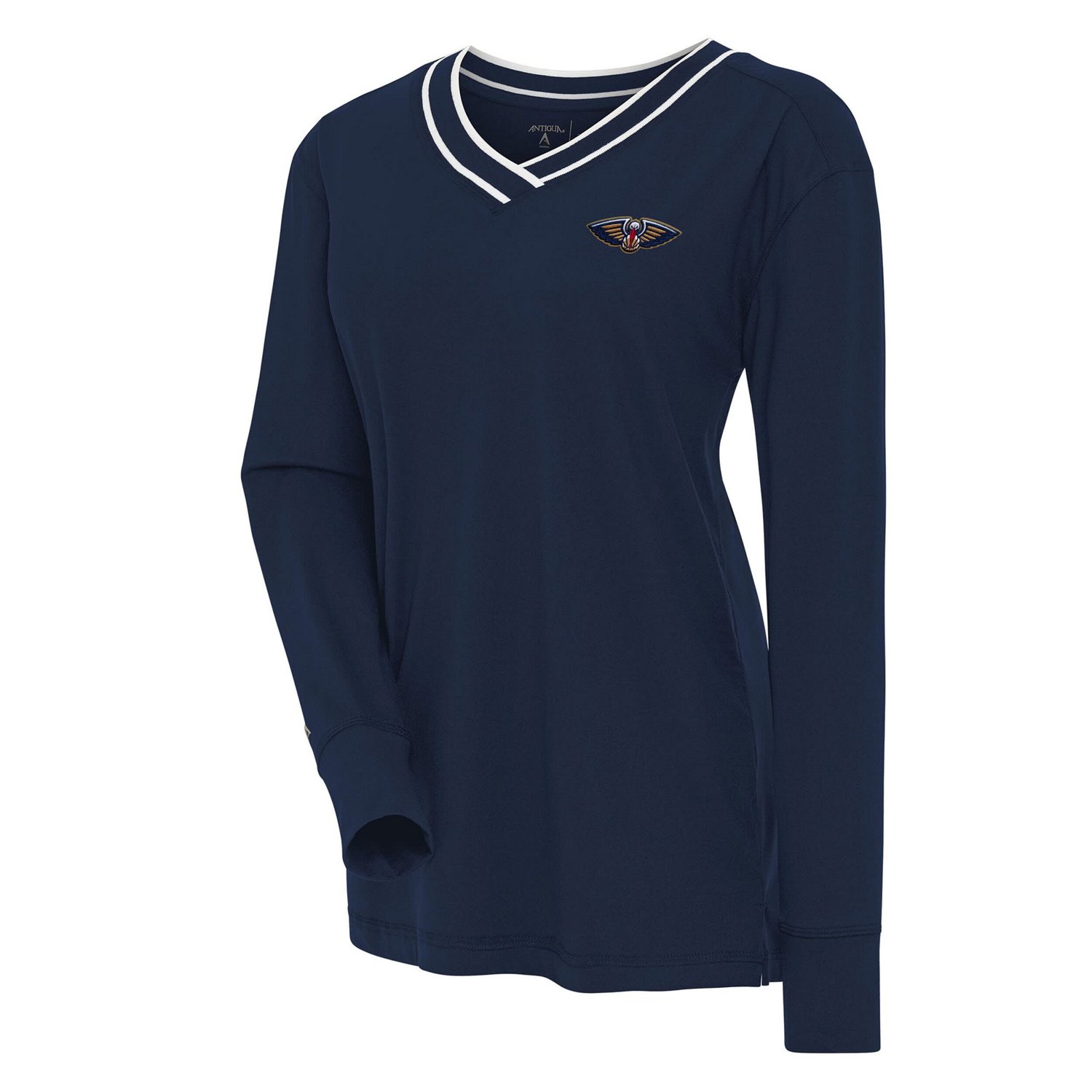 Antigua New Orleans Pelicans Symbolic Long Sleeve V-Neck Top