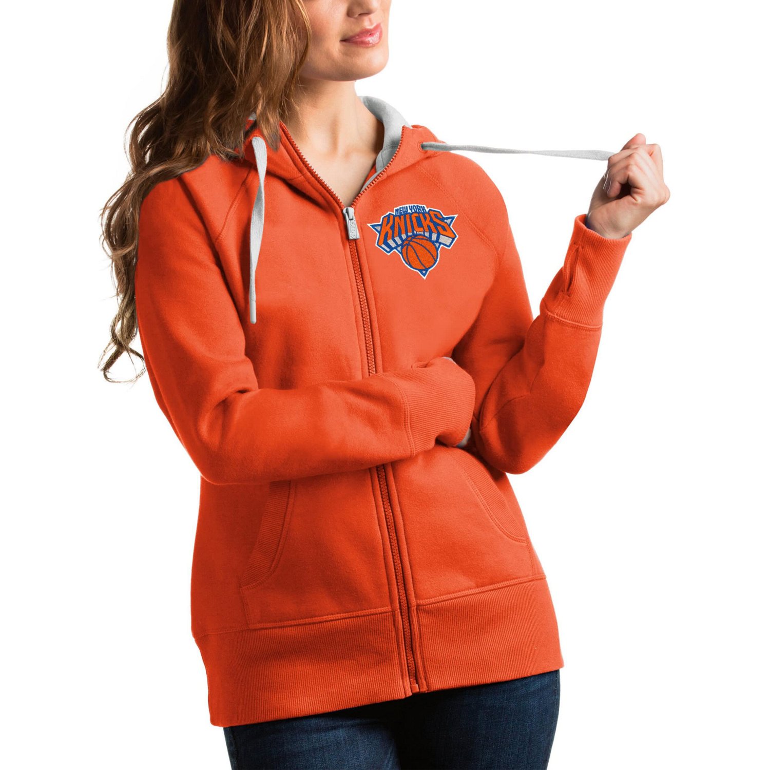 Antigua New York Knicks Victory Full-Zip Hoodie                                                                                  - view number 1