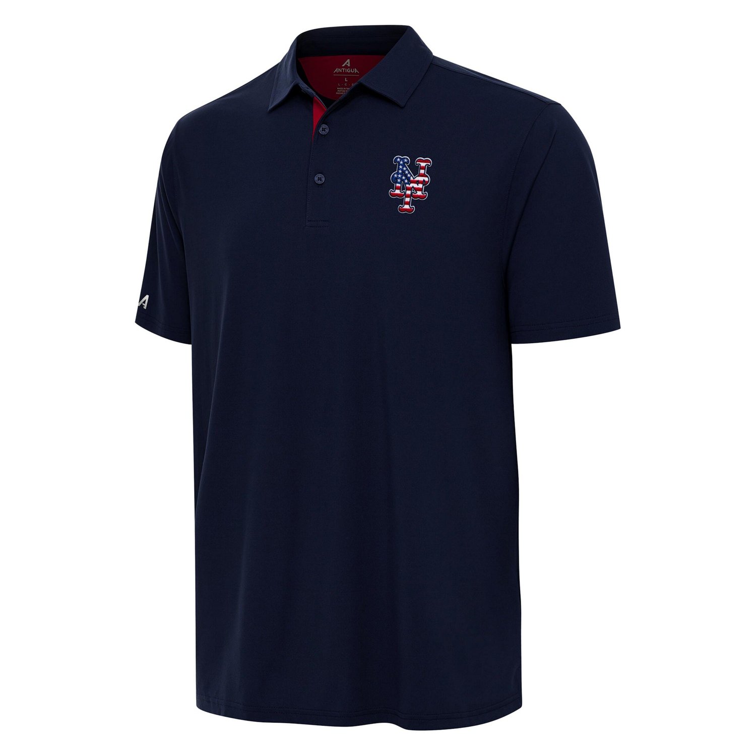 Antigua New York Mets Era Stars and Stripes Team Logo Polo - view number 2