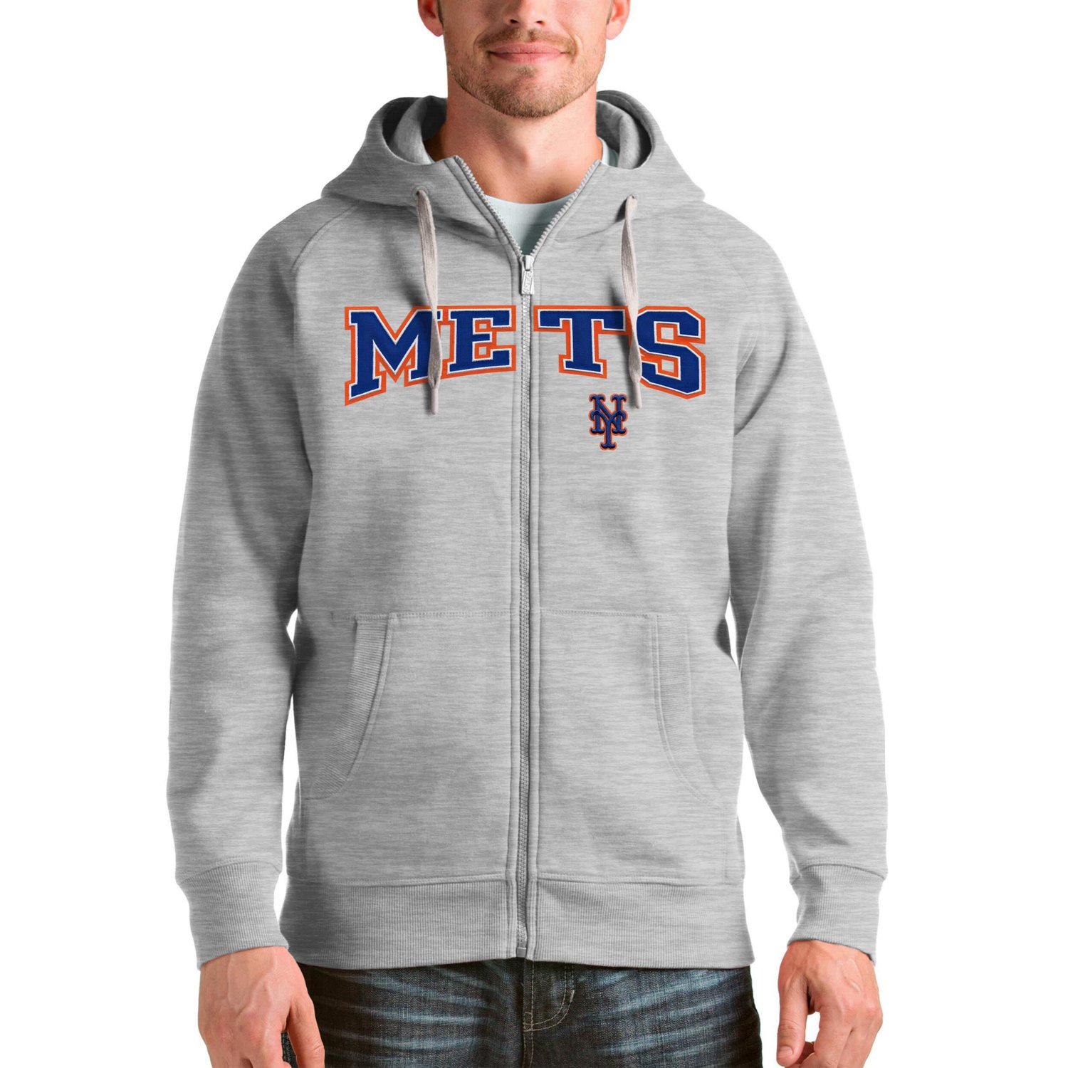 Antigua New York Mets Team Logo Victory Full-Zip Hoodie                                                                          - view number 1