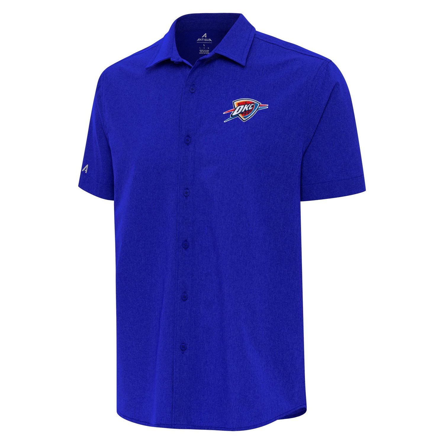 Antigua Oklahoma City Thunder Activate Woven Short Sleeve Button-Up Shirt - view number 1