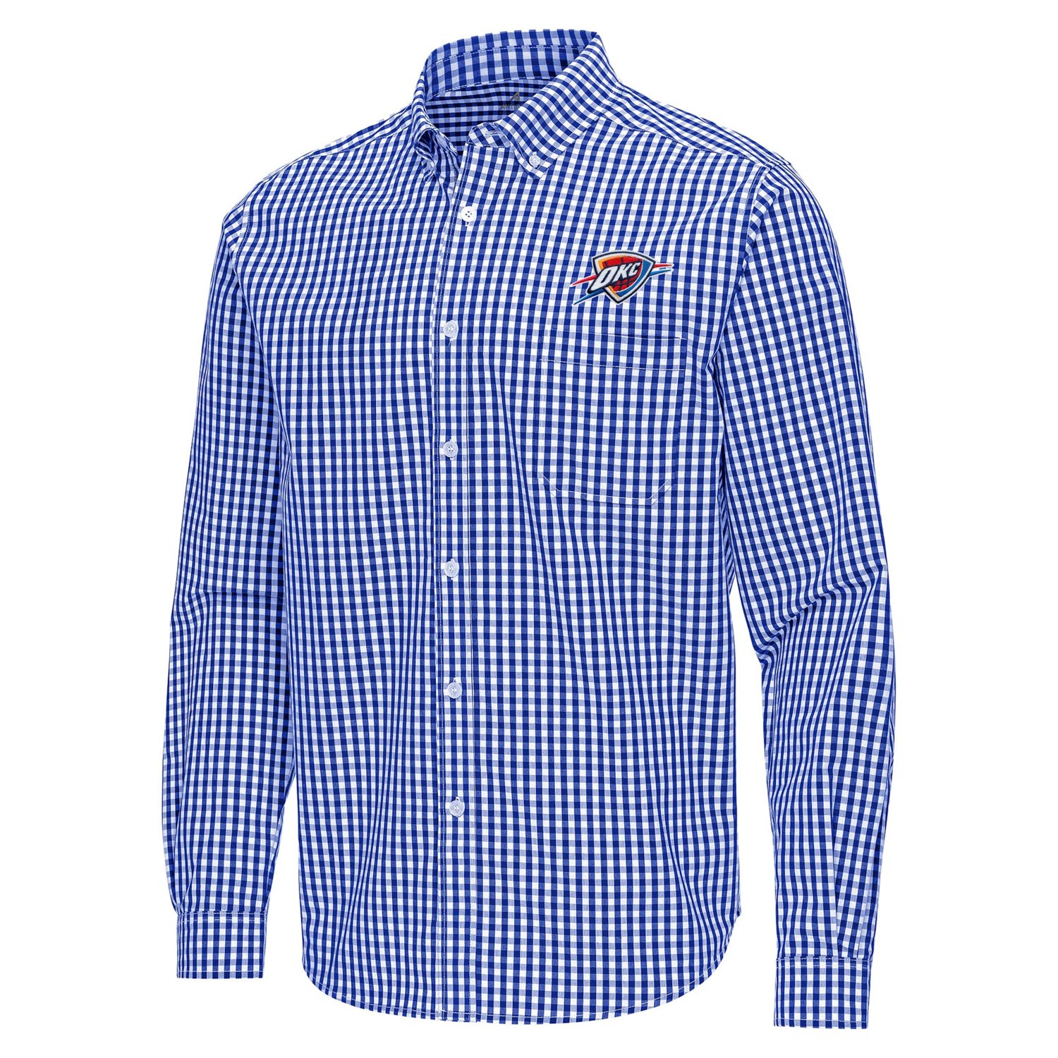 Antigua Oklahoma City Thunder Ellis Woven Tri-Blend Button-Down Shirt