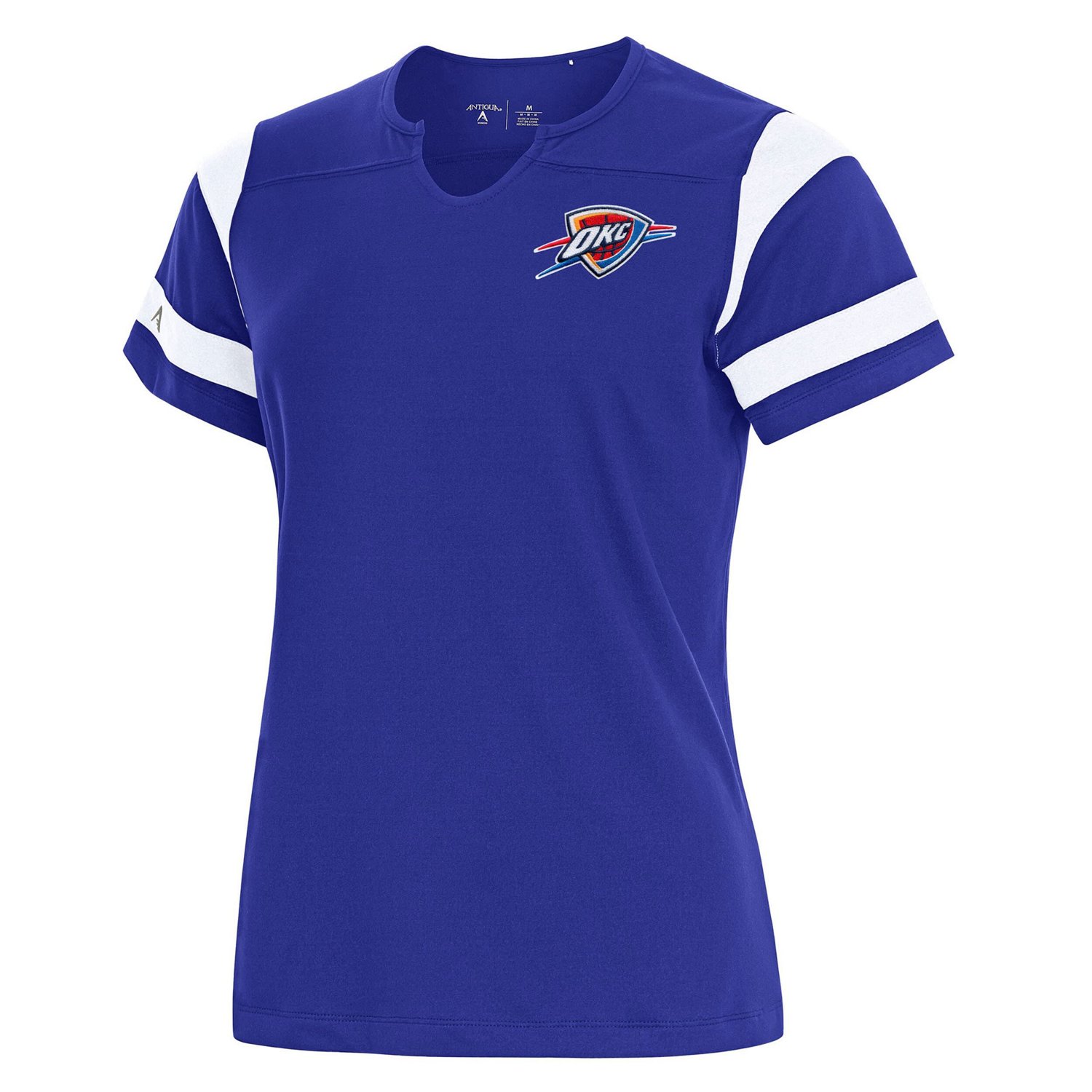 Antigua Oklahoma City Thunder Encounter Short Sleeve Notch Neck Top