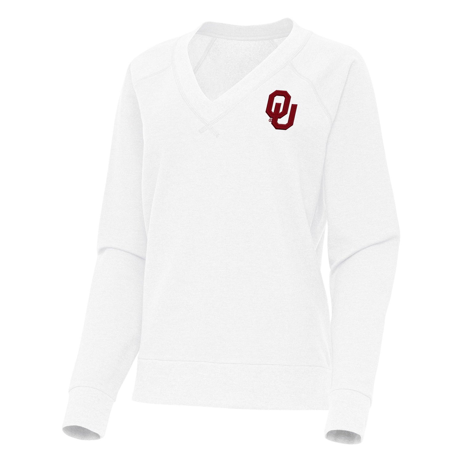 Antigua Oklahoma Sooners Varsity V-Neck Tri-Blend Pullover Sweatshirt - view number 2