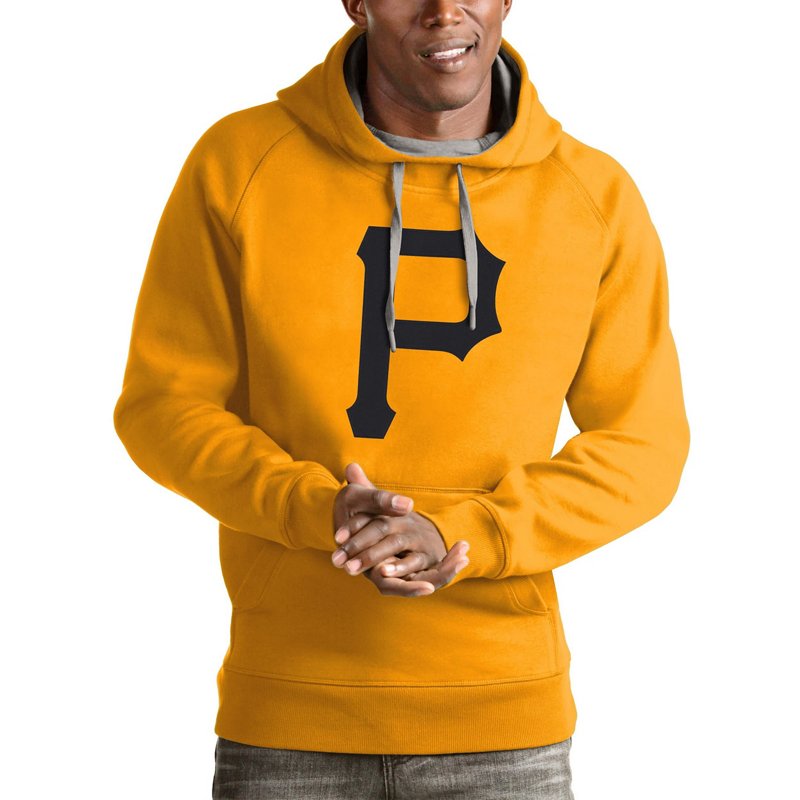 Antigua Men's Gold Pittsburgh Pirates Victory Pullover Team Logo Hoodie - Gold