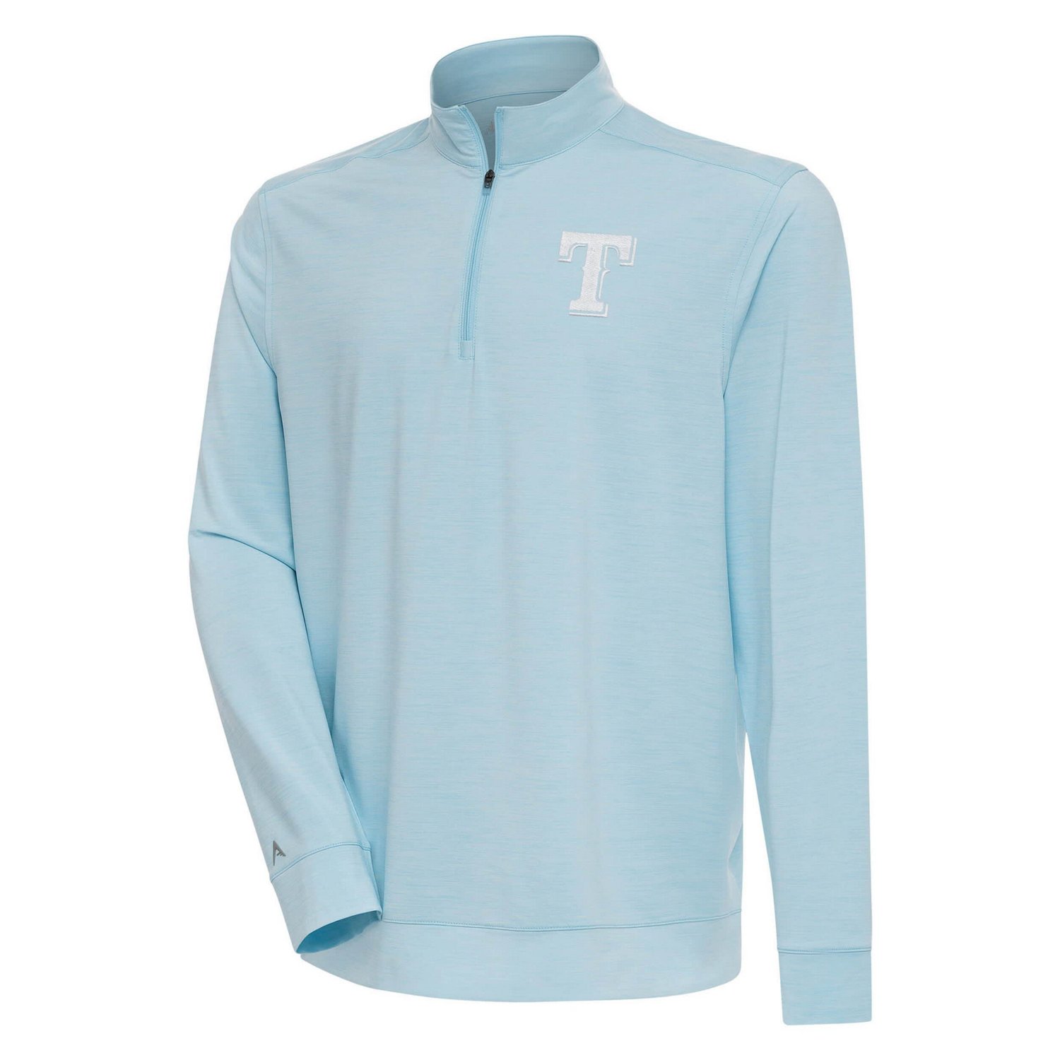 Antigua Powder Texas Rangers Bright Quarter-Zip Pullover Top