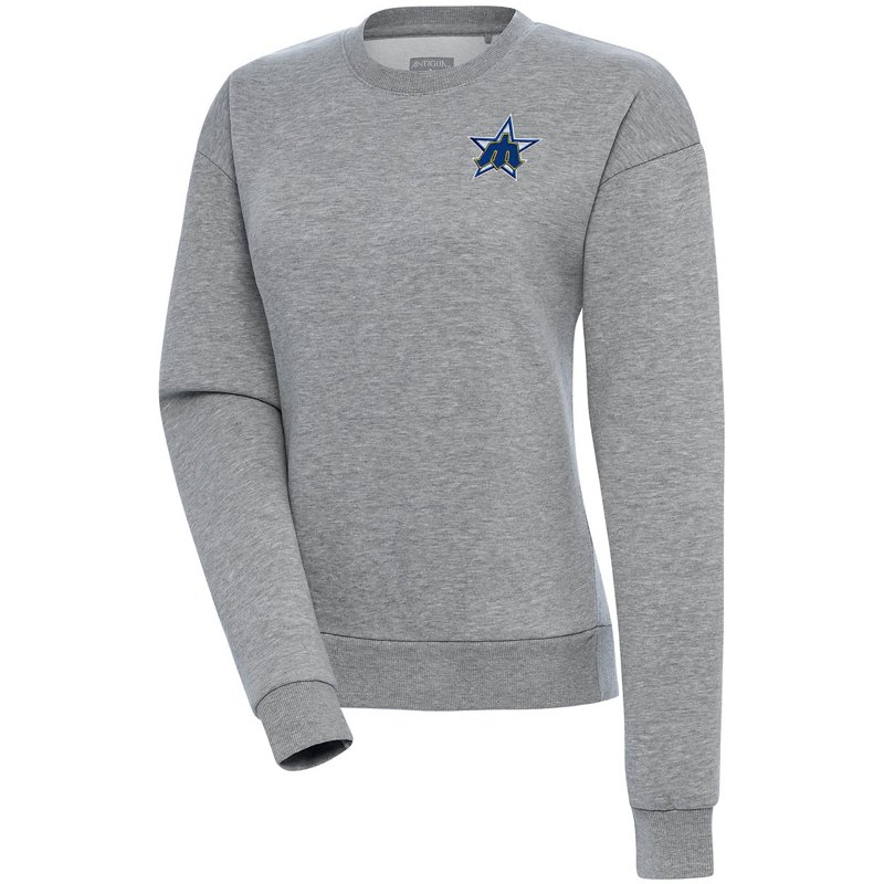 Antigua Women's Heather Gray Seattle Mariners Cooperstown Victory Crewneck Pullover Sweatshirt - Heather Gray