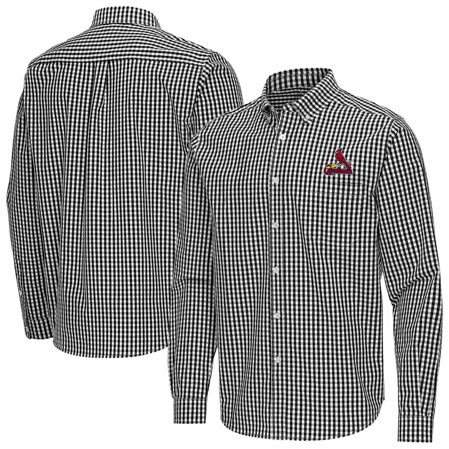 Antigua St Louis Cardinals Ellis Woven Tri-Blend Button-Down Shirt