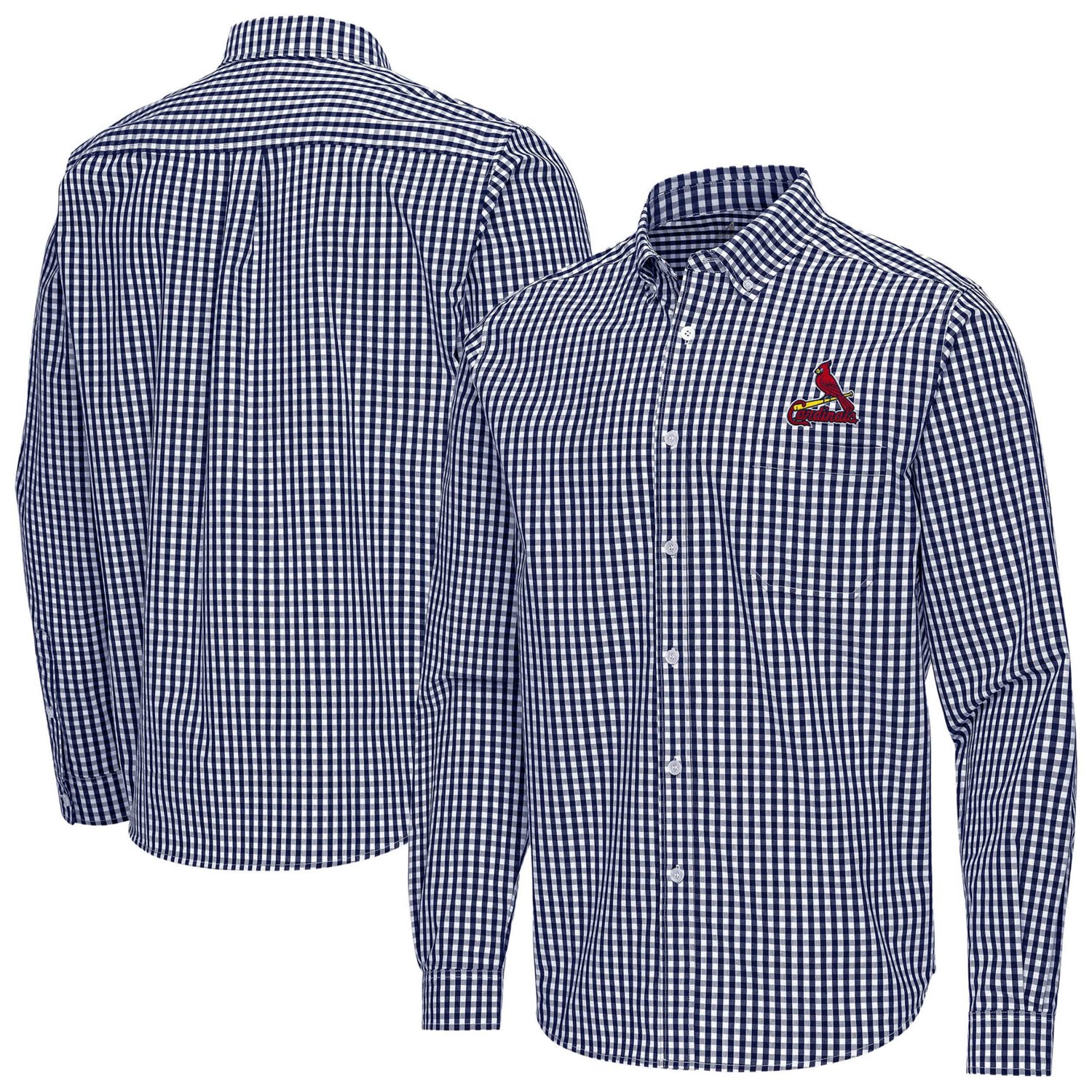 Antigua St Louis Cardinals Ellis Woven Tri-Blend Button-Down Shirt