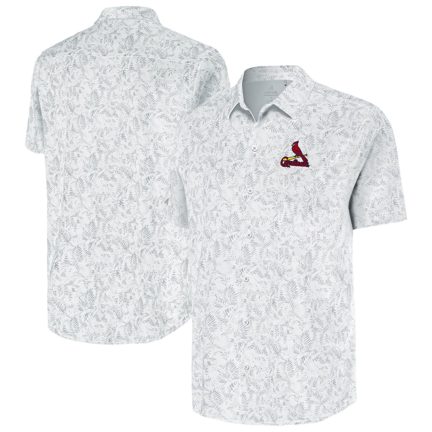 Antigua St Louis Cardinals Lush Button-Up Shirt