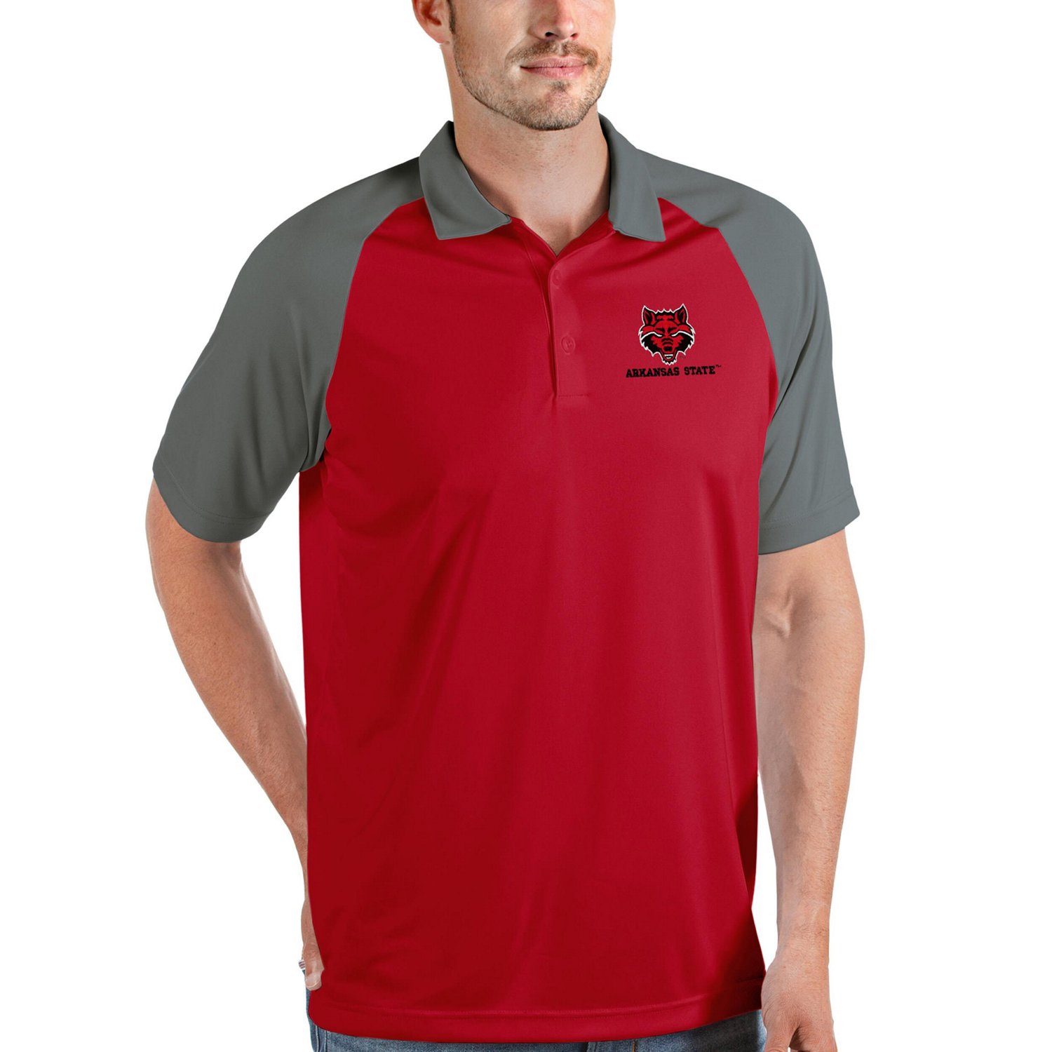Antigua /Steel Arkansas State Red Wolves Nova Polo