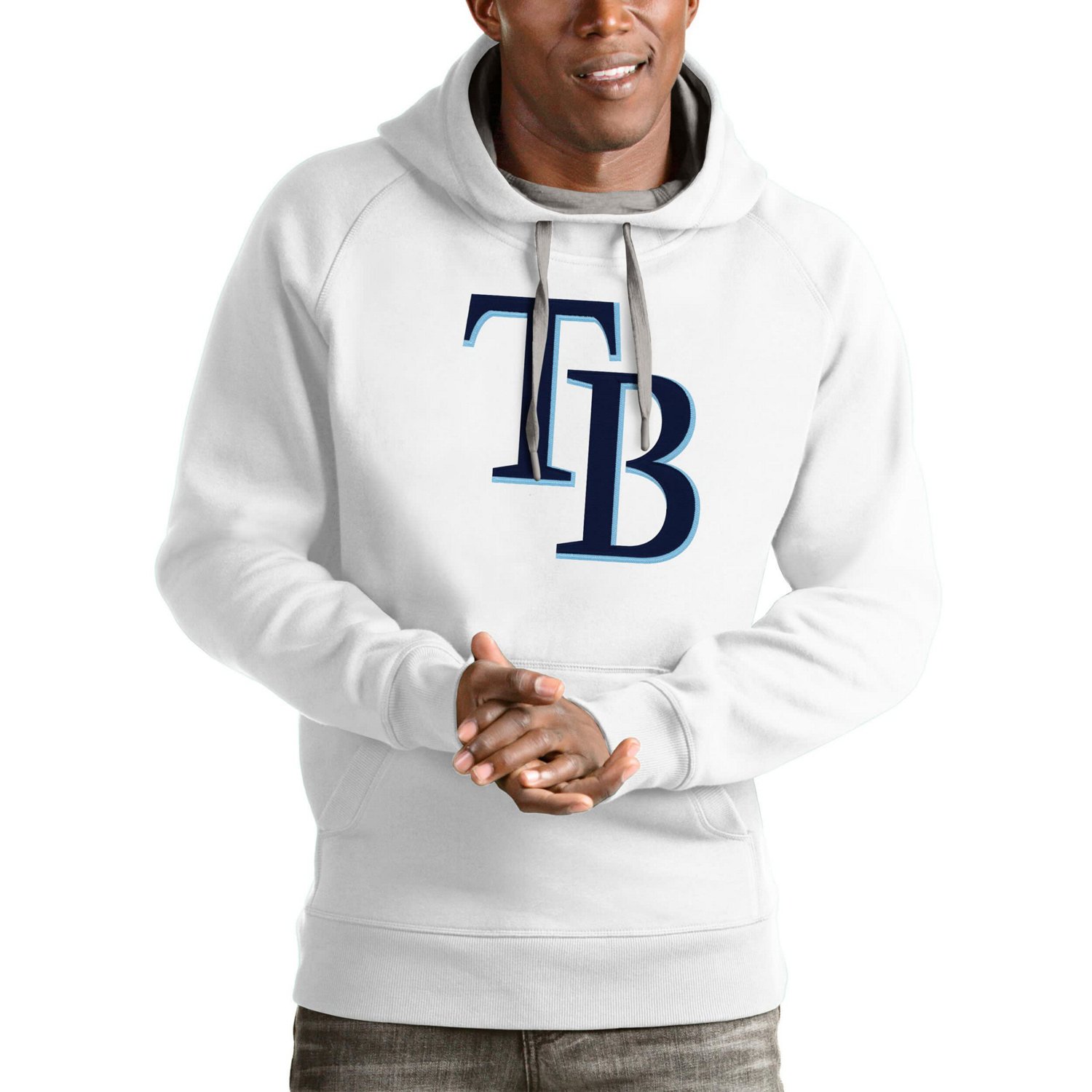 Antigua Tampa Bay Rays Victory Pullover Team Logo Hoodie