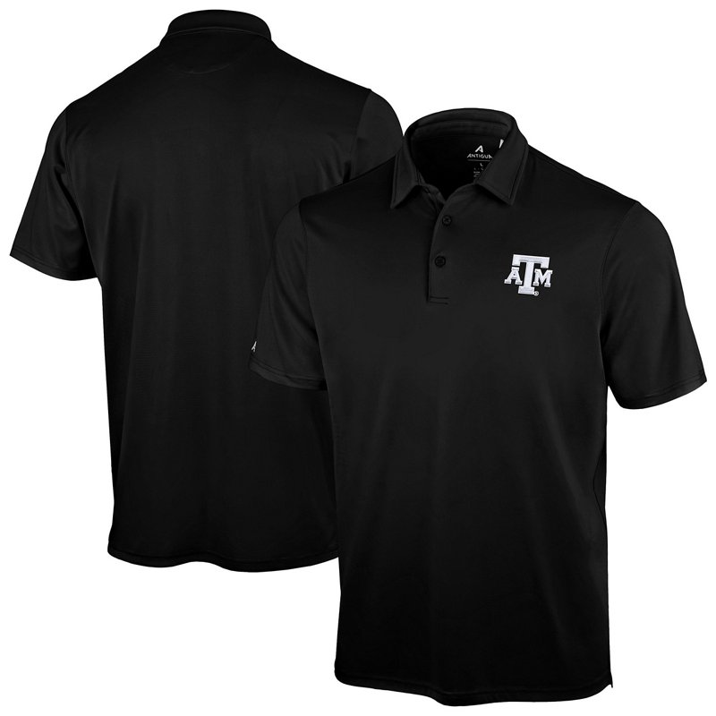 Antigua Men's Black Texas A M Aggies Unshakeable Solid Polo Shirt - Black