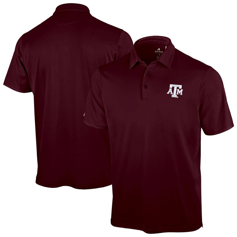 Antigua Men's Maroon Texas A M Aggies Unshakeable Solid Polo Shirt - Maroon