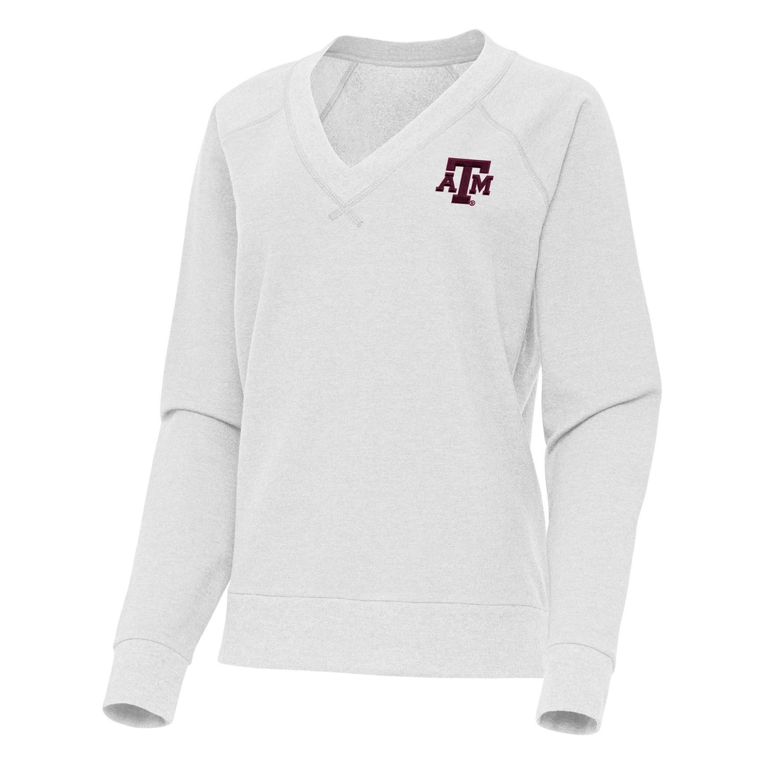Antigua Texas AM Aggies Varsity V-Neck Tri-Blend Pullover Sweatshirt - view number 2