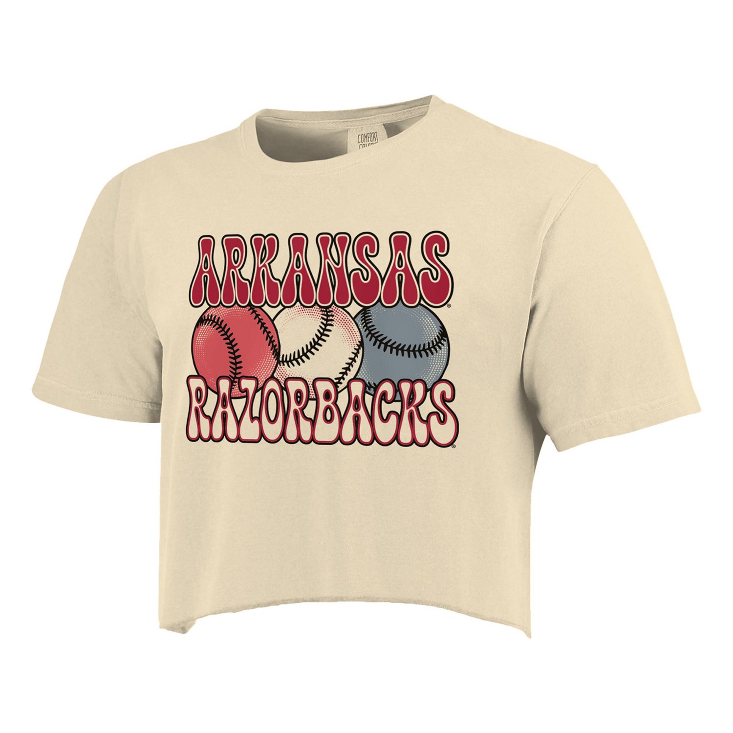 Arkansas Razorbacks Comfort Colors Baseball Cropped T-Shirt - view number 2