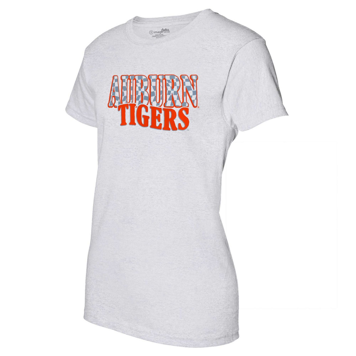 Auburn Tigers Checkered Team Name Wavy Tri-Blend T-Shirt - view number 2