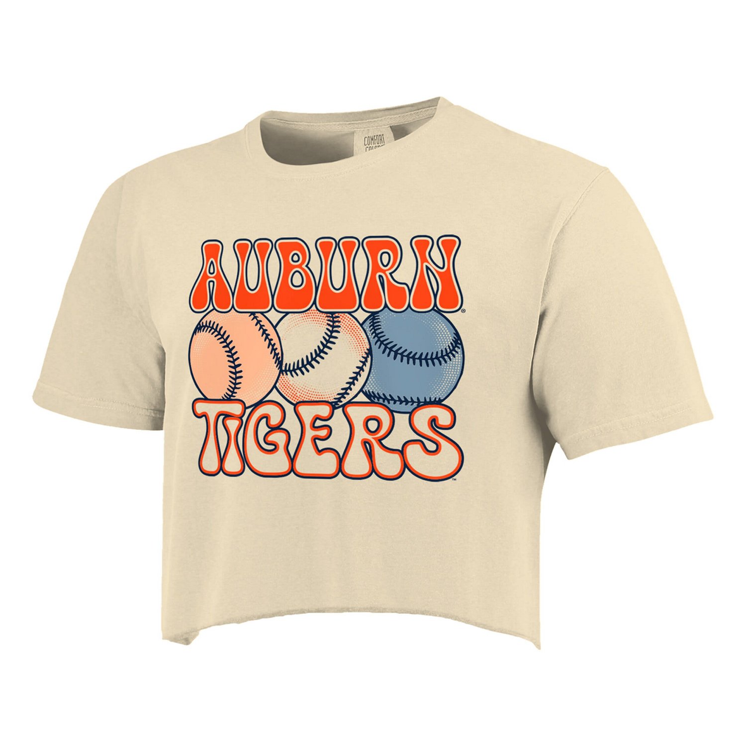 Auburn Tigers Comfort Colors Baseball Cropped T-Shirt - view number 2