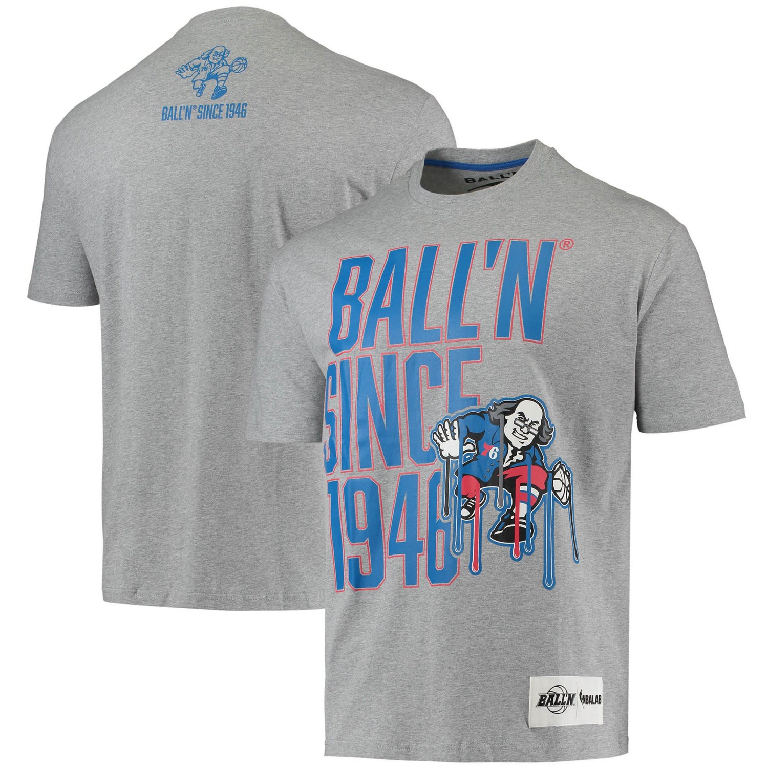 BALL'N Heathered Gray Philadelphia 76ers Since 1946 T-Shirt