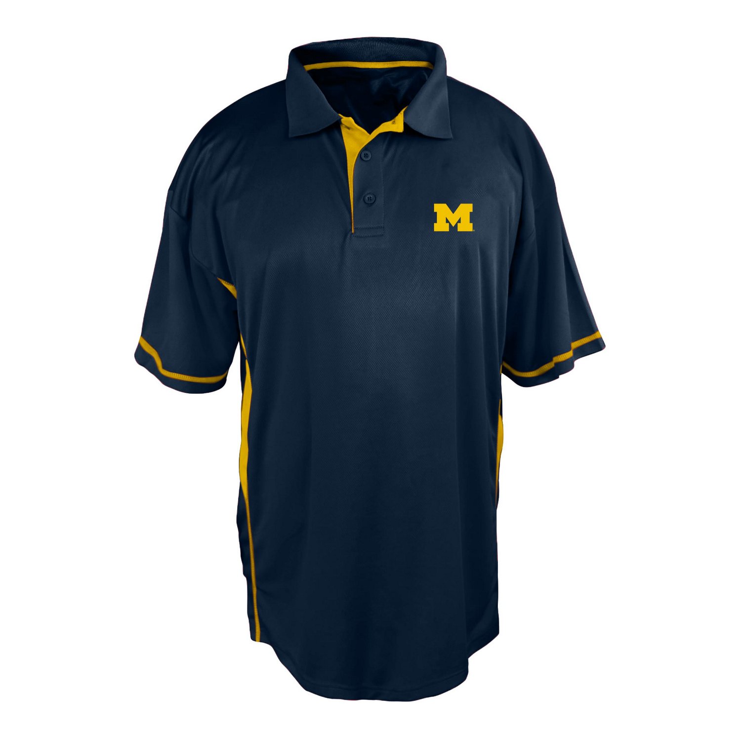 Big and Tall Profile Michigan Wolverines Color Block Panel Polo