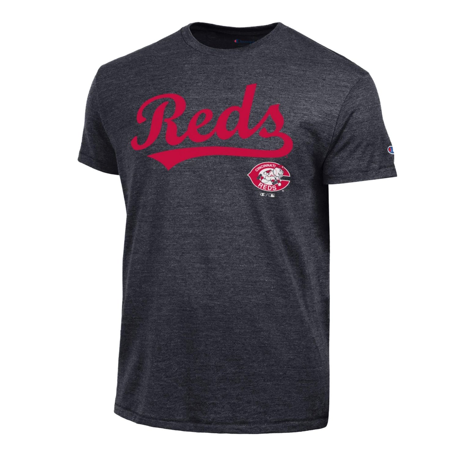 Champion Cincinnati Reds Cooperstown Wordmark Lockup Tri-Blend T-Shirt - view number 2