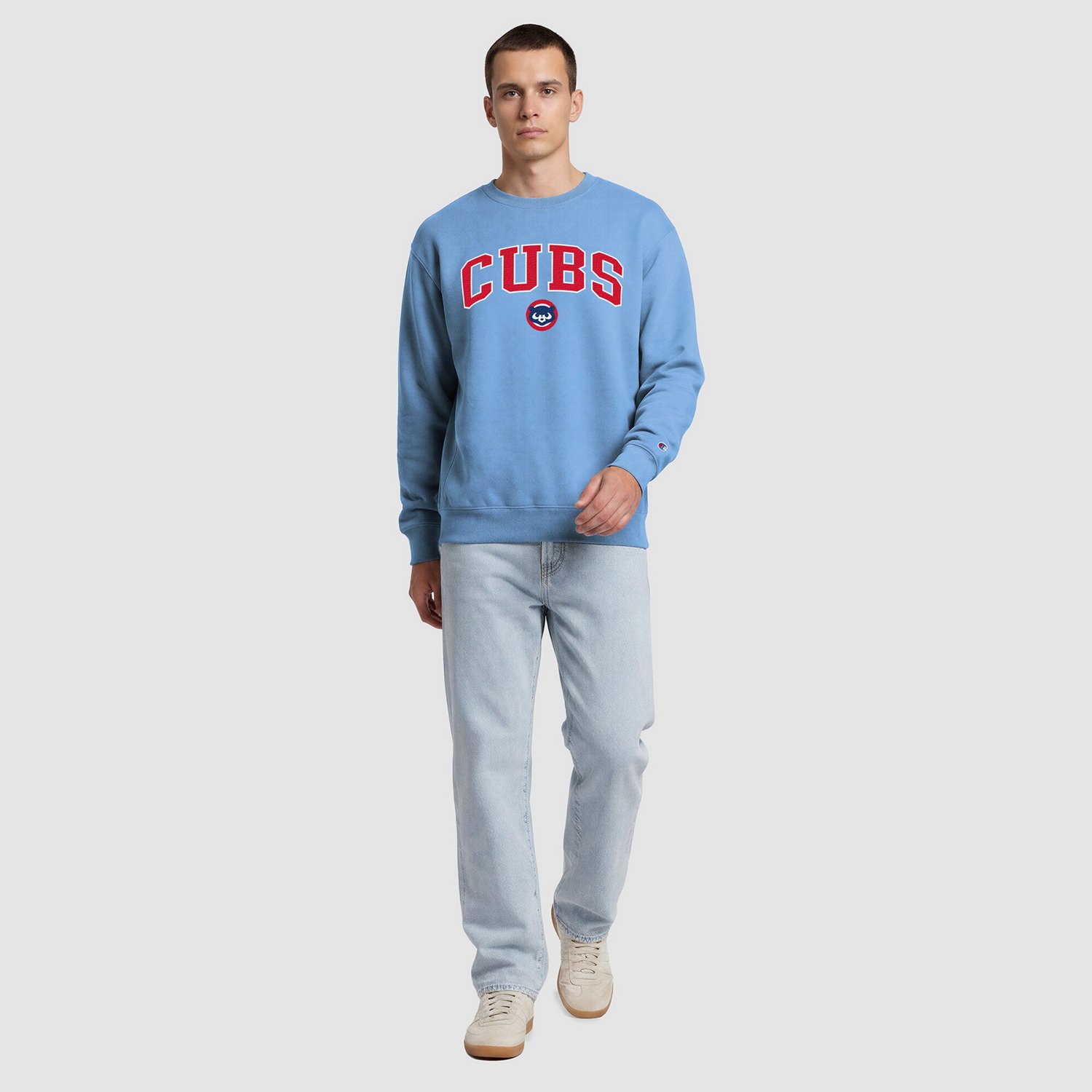 Champion Light Chicago Cubs Fleece Crew Sweatshirt - view number 3
