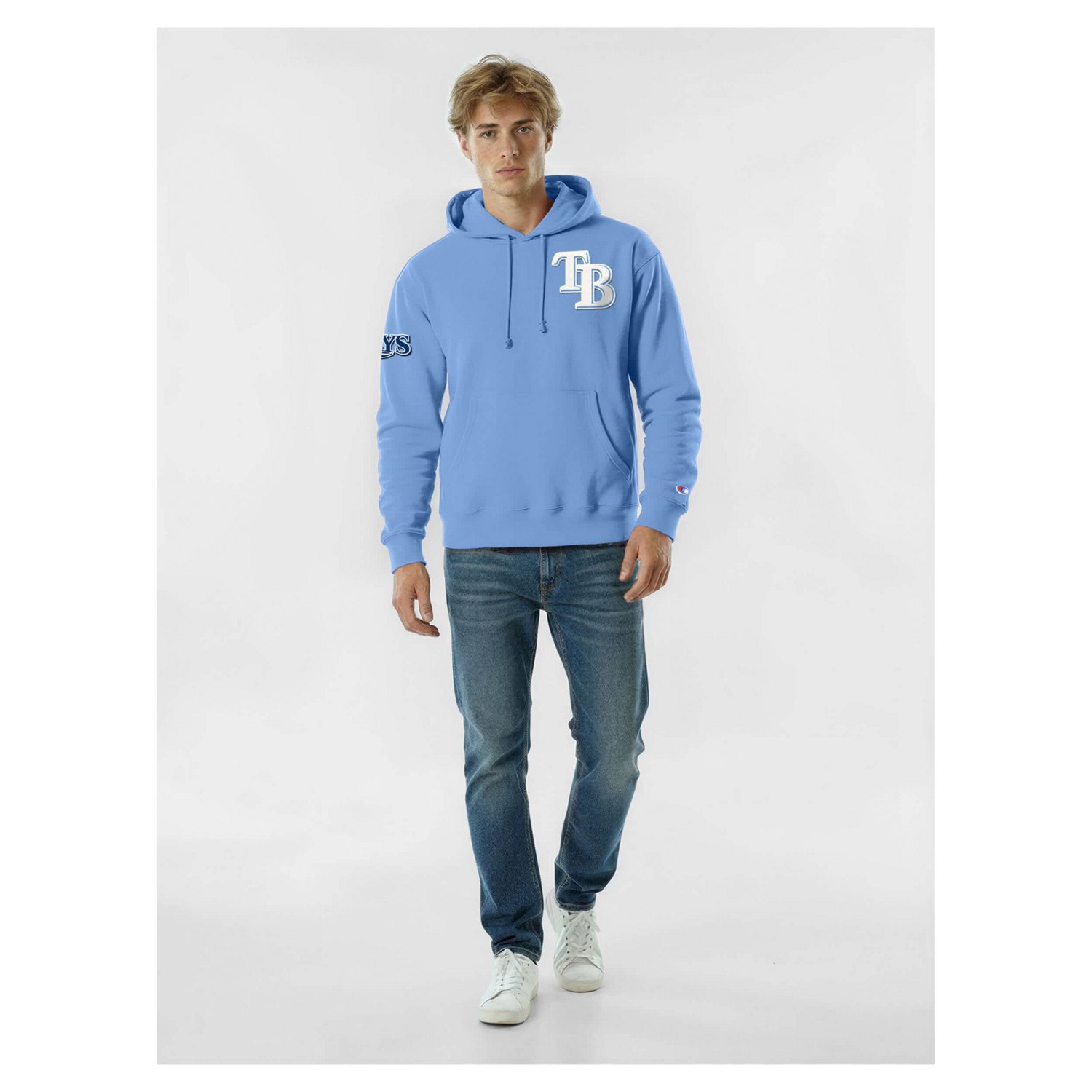Champion Light Tampa Bay Rays Reverse Weave Chenille Hoodie
