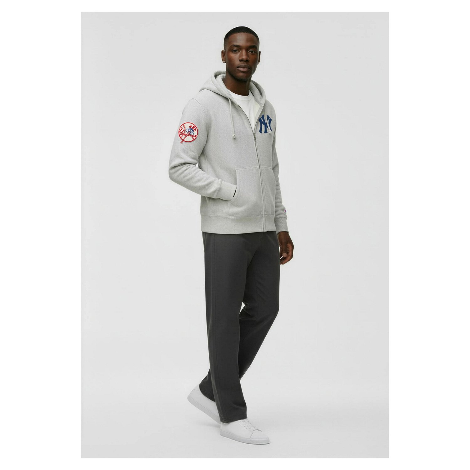 ニューヨークヤンキース CHAMPION REVERSE WEAVE Champion New York Yankees Reverse Weave Chenille Full-Zip Hoodie