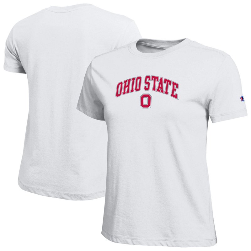 Champion Women's White Ohio State Buckeyes Arched Over Logo T-Shirt - White