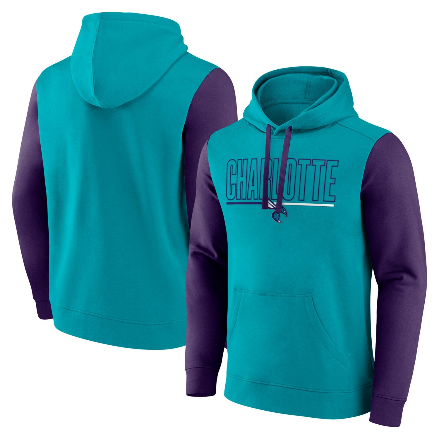 Charlotte Hornets Outline Colorblock Pullover Hoodie