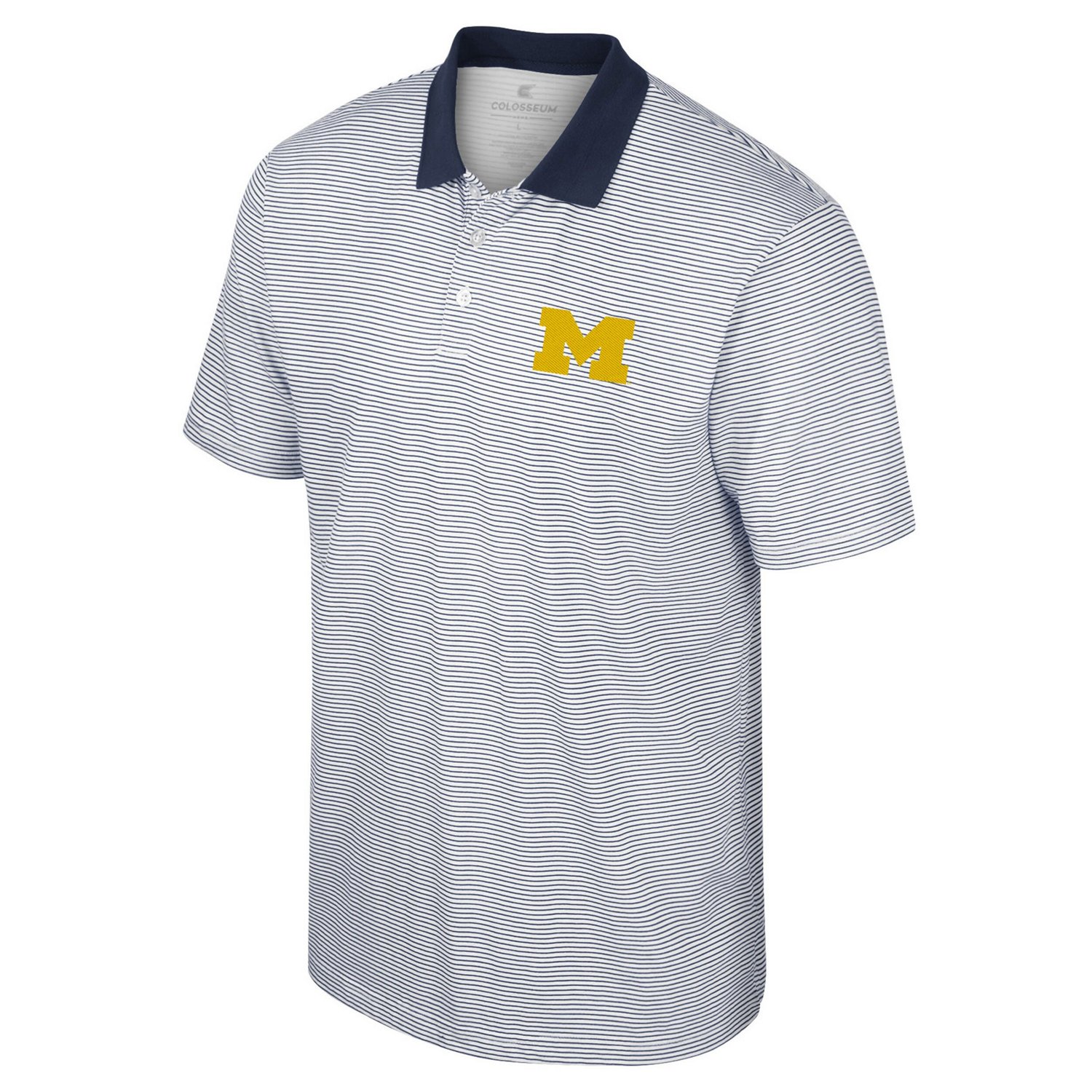 Colosseum /Black Michigan Wolverines Print Stripe Polo                                                                           - view number 2