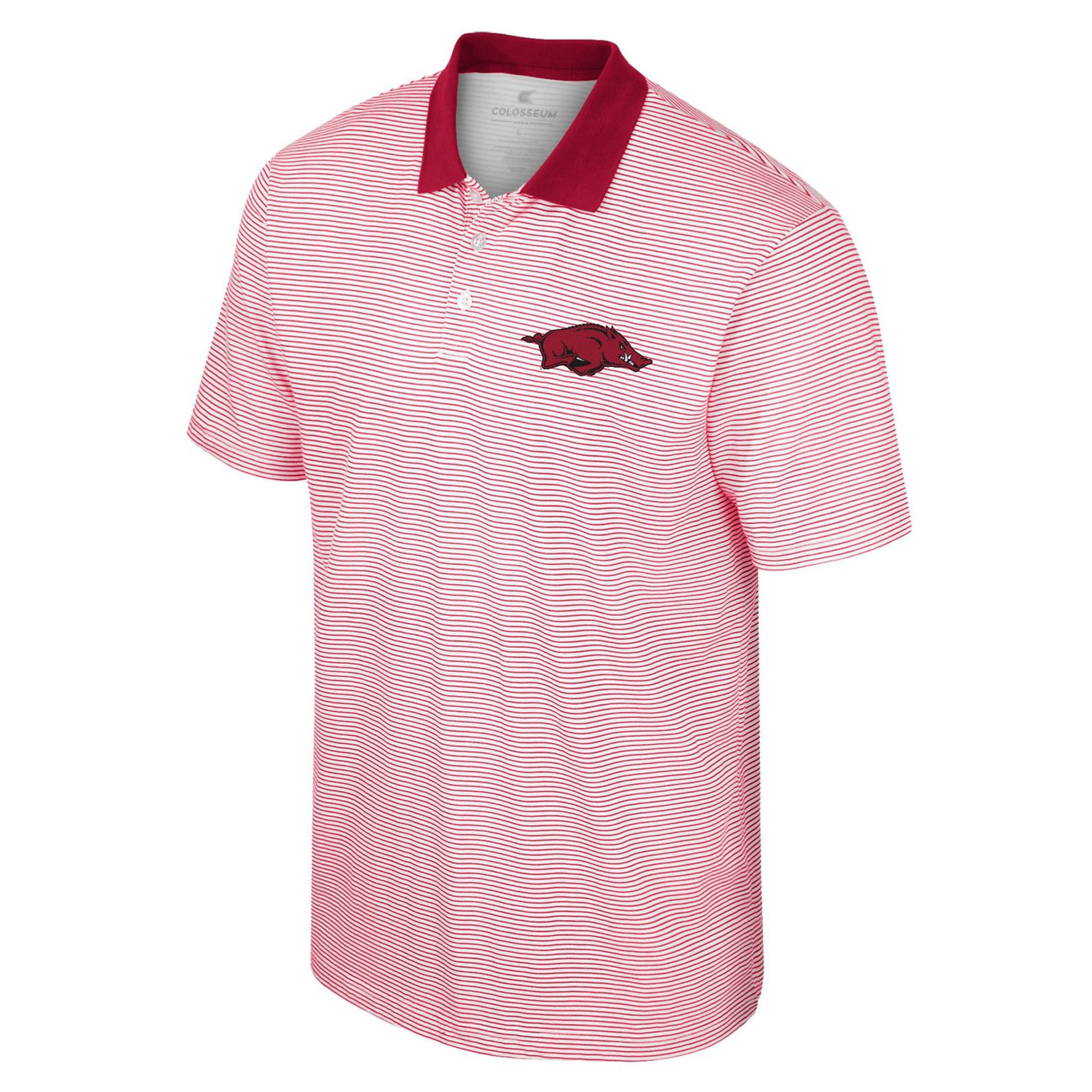 Colosseum /Cardinal Arkansas Razorbacks Print Stripe Polo                                                                        - view number 2